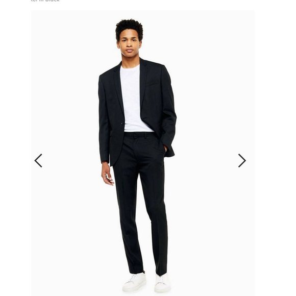 Topman Other - #35 Topman | NWT Men's Slim Single Breasted Suit Jacket In Black Size 38R